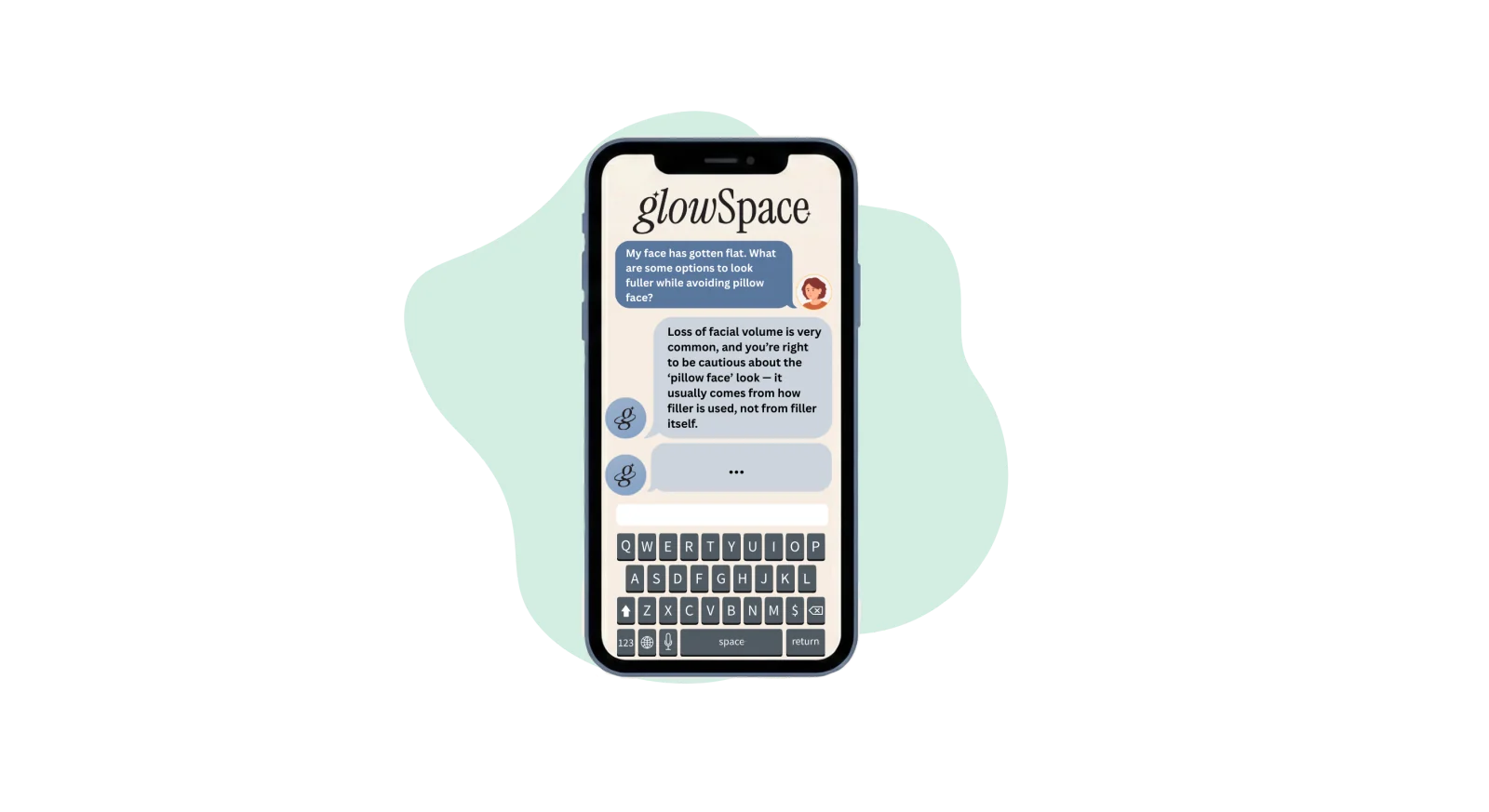 GlowSpace expert guidance on a phone